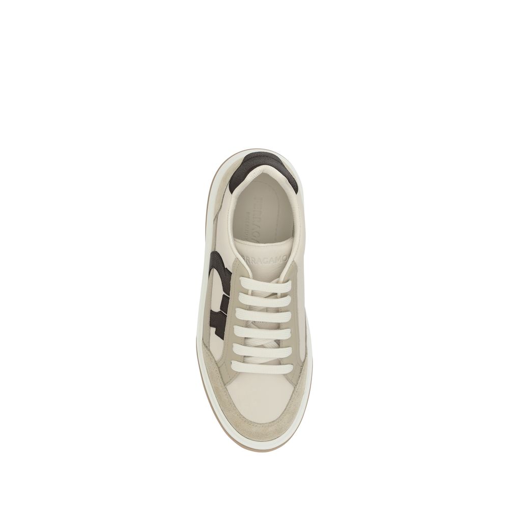 Sneakers Ferragamo Platform in Pelle di Vitello Bos Taurus