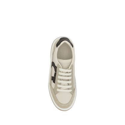 Sneakers Ferragamo Platform in Pelle di Vitello Bos Taurus