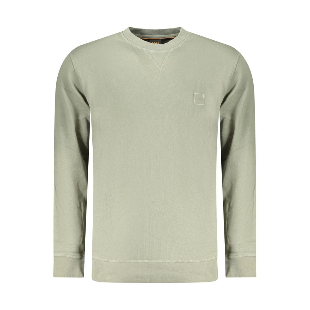 Felpa da uomo Hugo Boss verde in cotone