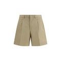Shorts Bermuda in Cotone Beige Prada