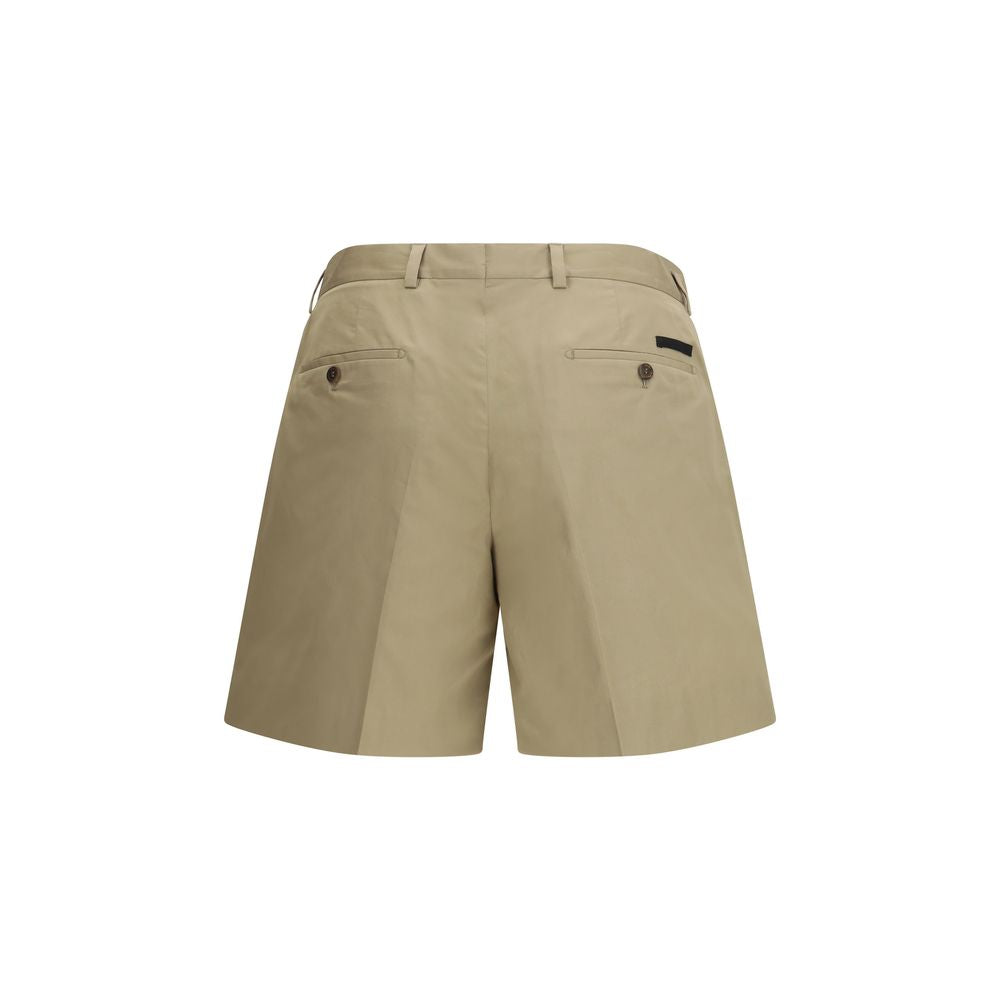 Shorts Bermuda in Cotone Beige Prada