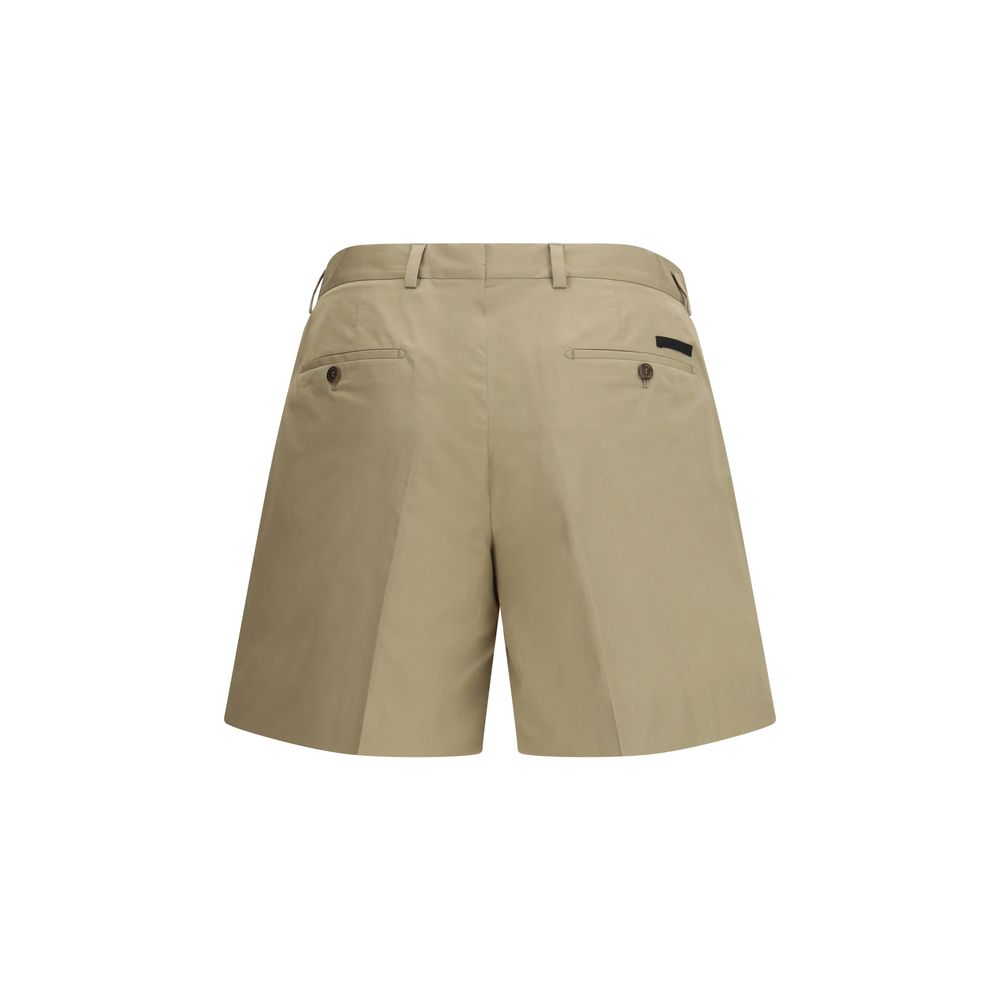 Shorts Bermuda in Cotone Beige Prada