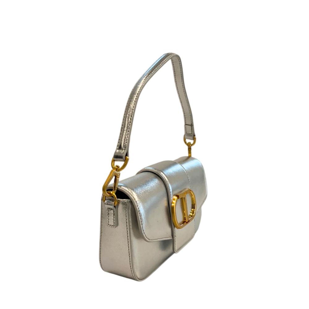 Sac bandoulière Twinset en similicuir argenté pour femme