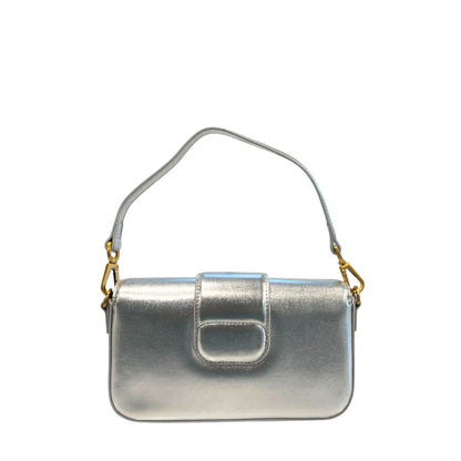 Sac bandoulière Twinset en similicuir argenté pour femme
