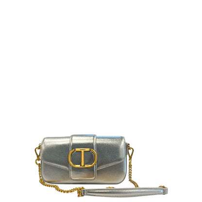 Sac bandoulière Twinset en similicuir argenté pour femme