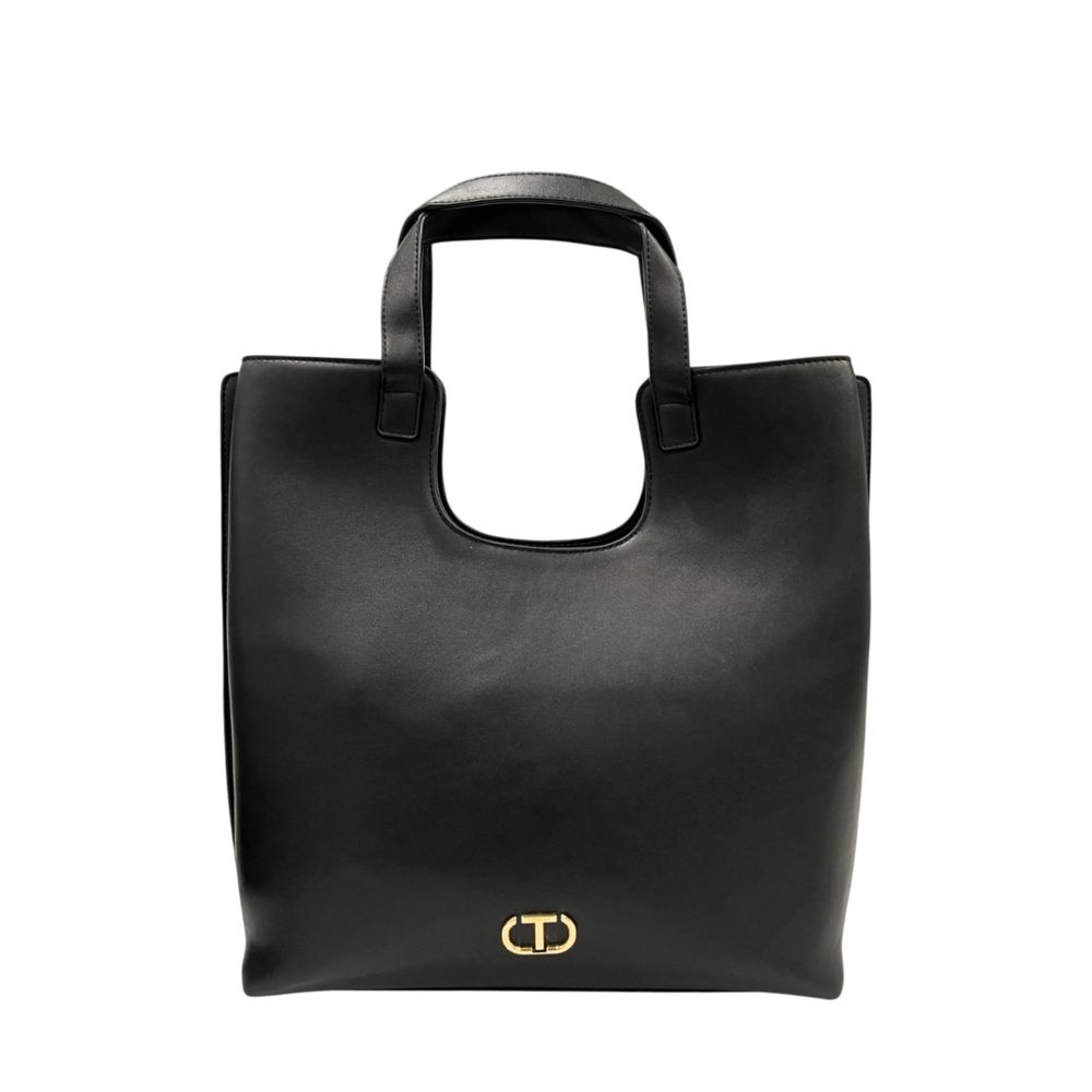 Borsa a spalla Twinset da donna in PU nero