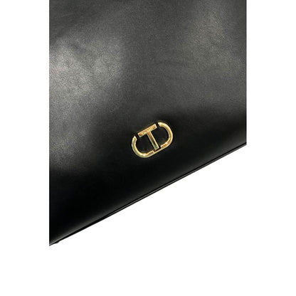 Borsa a spalla Twinset da donna in PU nero