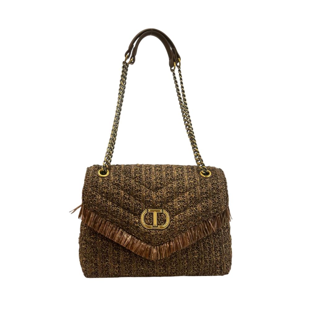 Borsa a tracolla Twinset da donna in polipropilene marrone