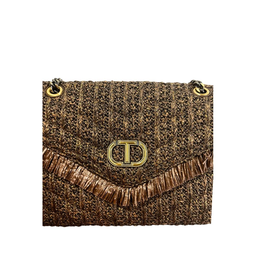 Borsa a tracolla Twinset da donna in polipropilene marrone