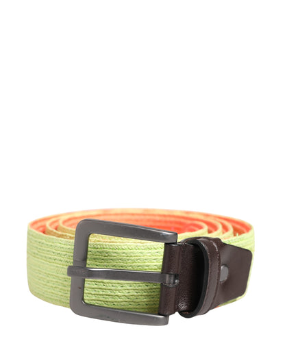 Cintura in vita Malo Green Orange intrecciata con fibbia in metallo