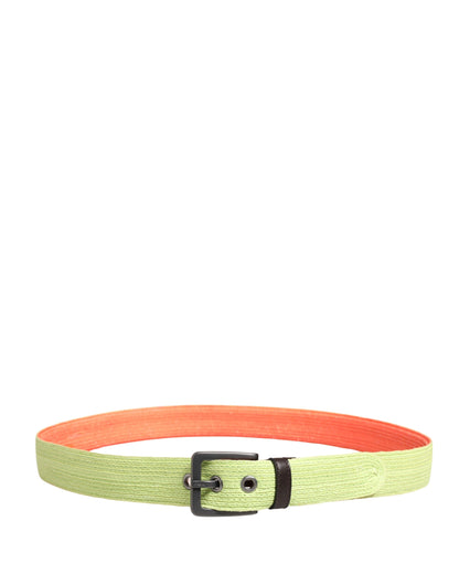 Cintura in vita Malo Green Orange intrecciata con fibbia in metallo