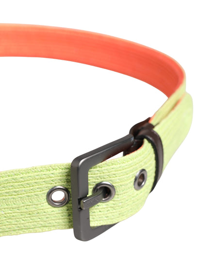 Cintura in vita Malo Green Orange intrecciata con fibbia in metallo