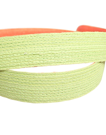 Cintura in vita Malo Green Orange intrecciata con fibbia in metallo