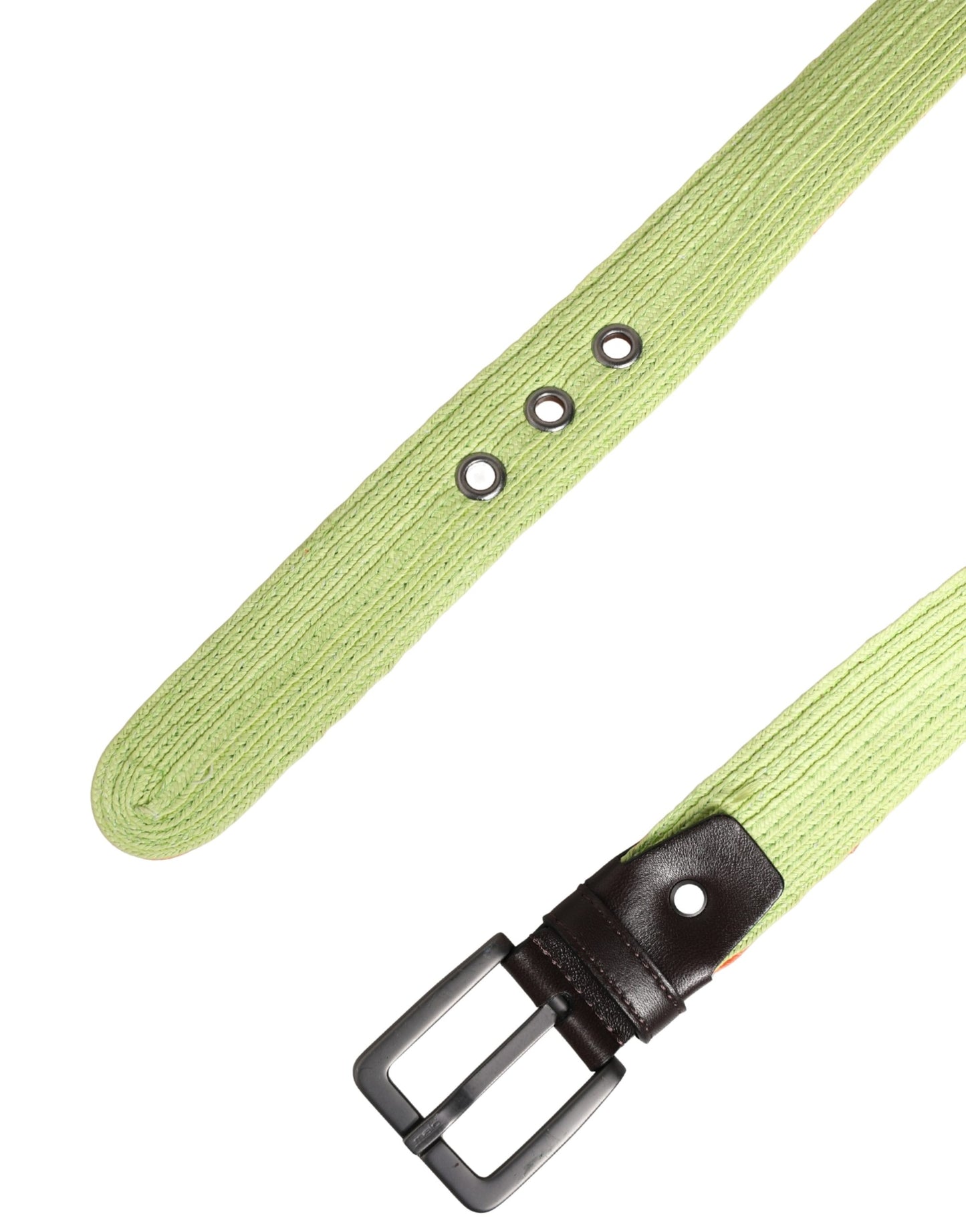 Cintura in vita Malo Green Orange intrecciata con fibbia in metallo