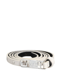 Cintura Costume National in pelle bianca con borchie