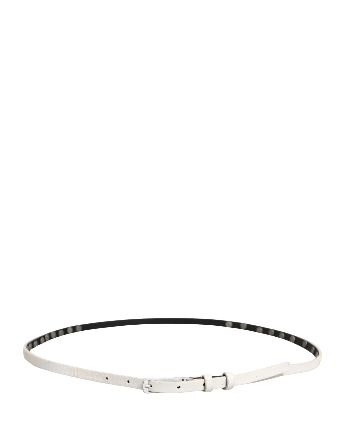 Cintura Costume National in pelle bianca con borchie