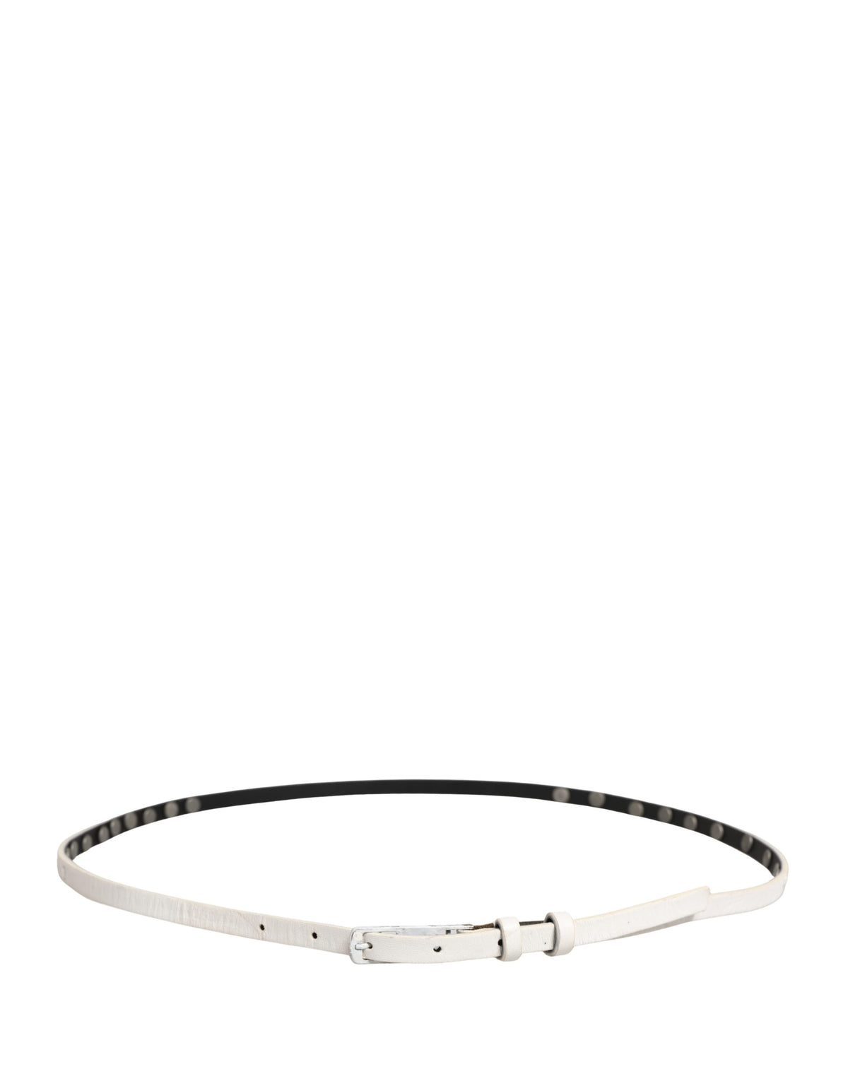 Cintura Costume National in pelle bianca con borchie