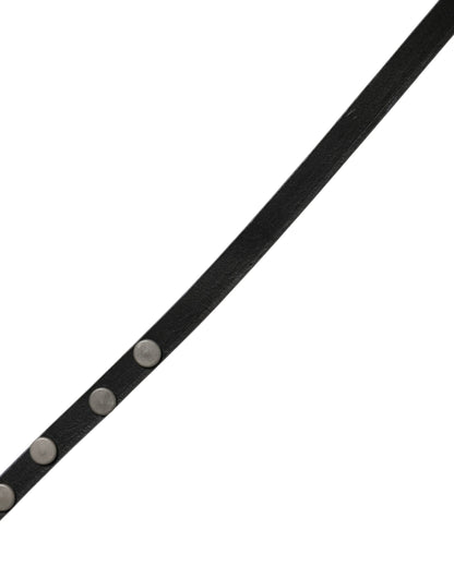 Cintura Costume National in pelle bianca con borchie