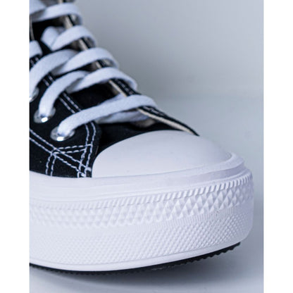 Baskets plateforme Converse en coton noir