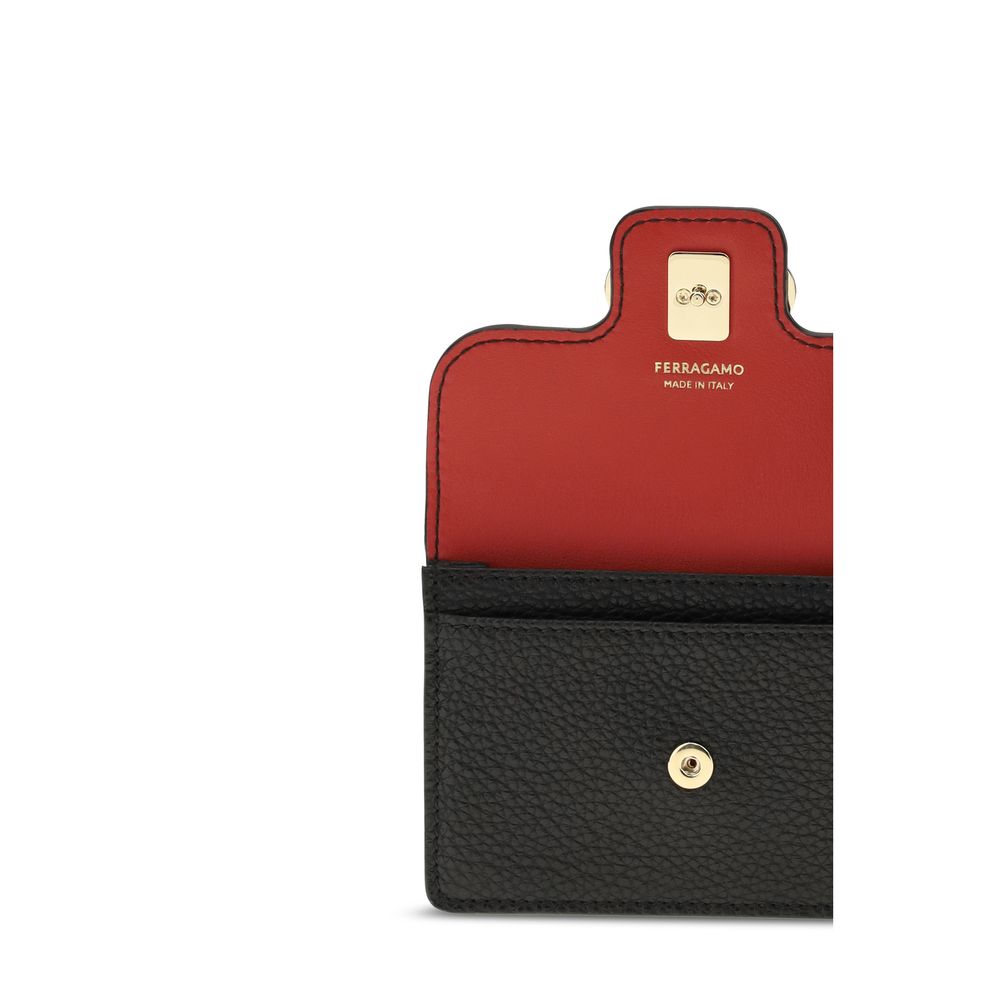 Portefeuille Ferragamo Bos Taurus en cuir de veau noir