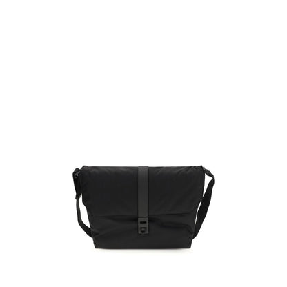 Borsa a Spalla Ferragamo in Nylon Nero