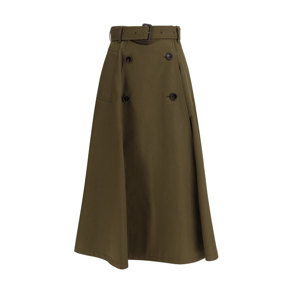 Gonna midi Burberry bicolore in cotone
