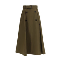 Gonna midi Burberry bicolore in cotone