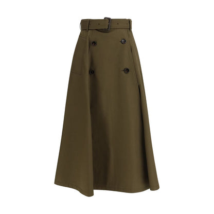 Gonna midi Burberry bicolore in cotone