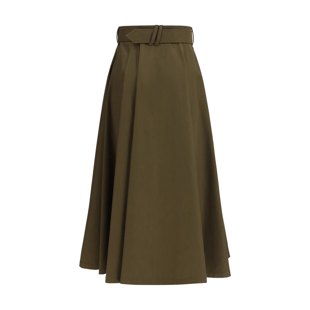Gonna midi Burberry bicolore in cotone