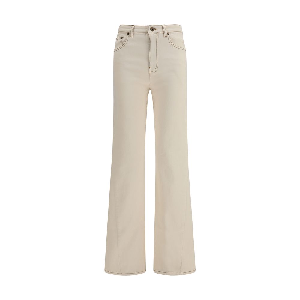Burberry Jeans Bootcut in Cotone Beige