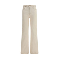 Burberry Jeans Bootcut in Cotone Beige