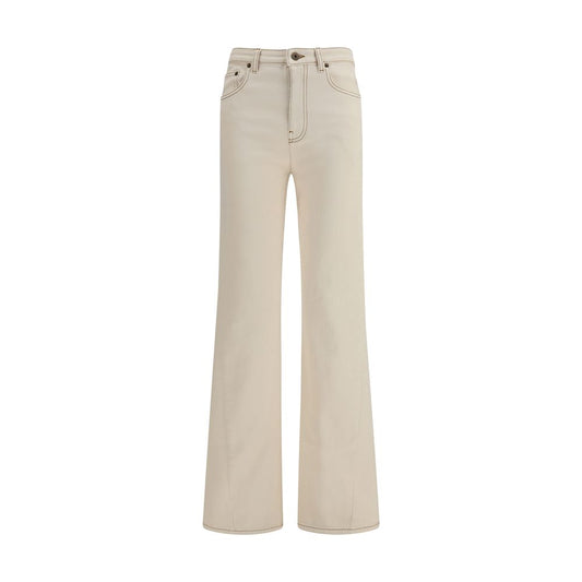 Burberry Jeans Bootcut in Cotone Beige