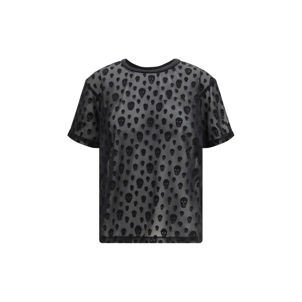 T-shirt Alexander McQueen in poliammide nera