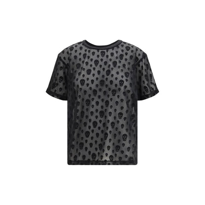 T-shirt Alexander McQueen in poliammide nera