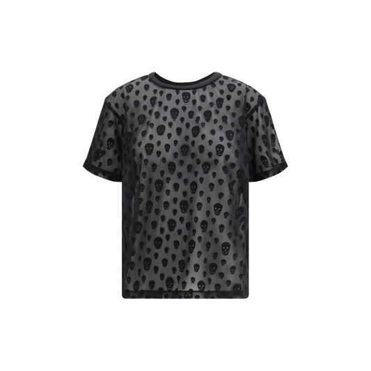 T-shirt Alexander McQueen in poliammide nera
