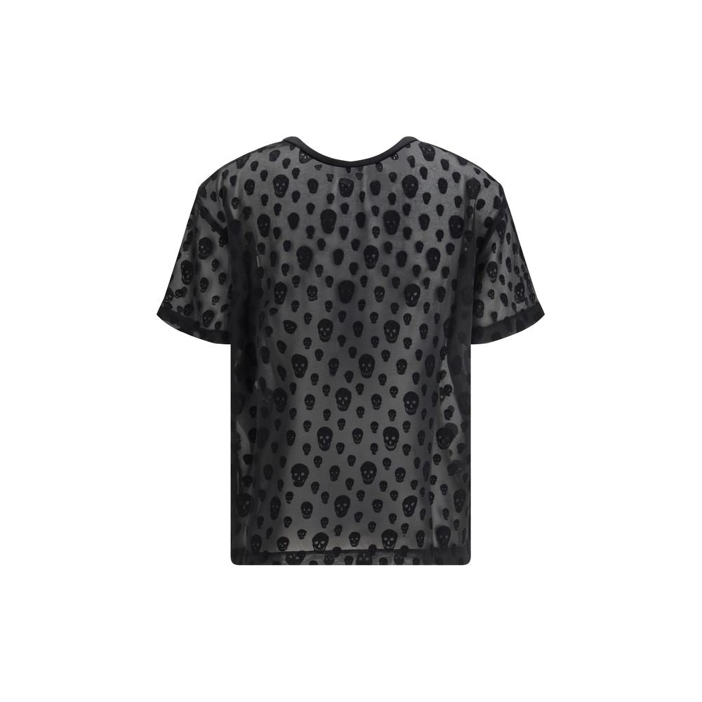 T-shirt Alexander McQueen in poliammide nera