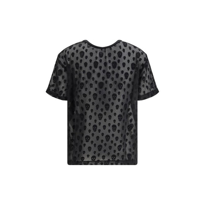 T-shirt Alexander McQueen in poliammide nera
