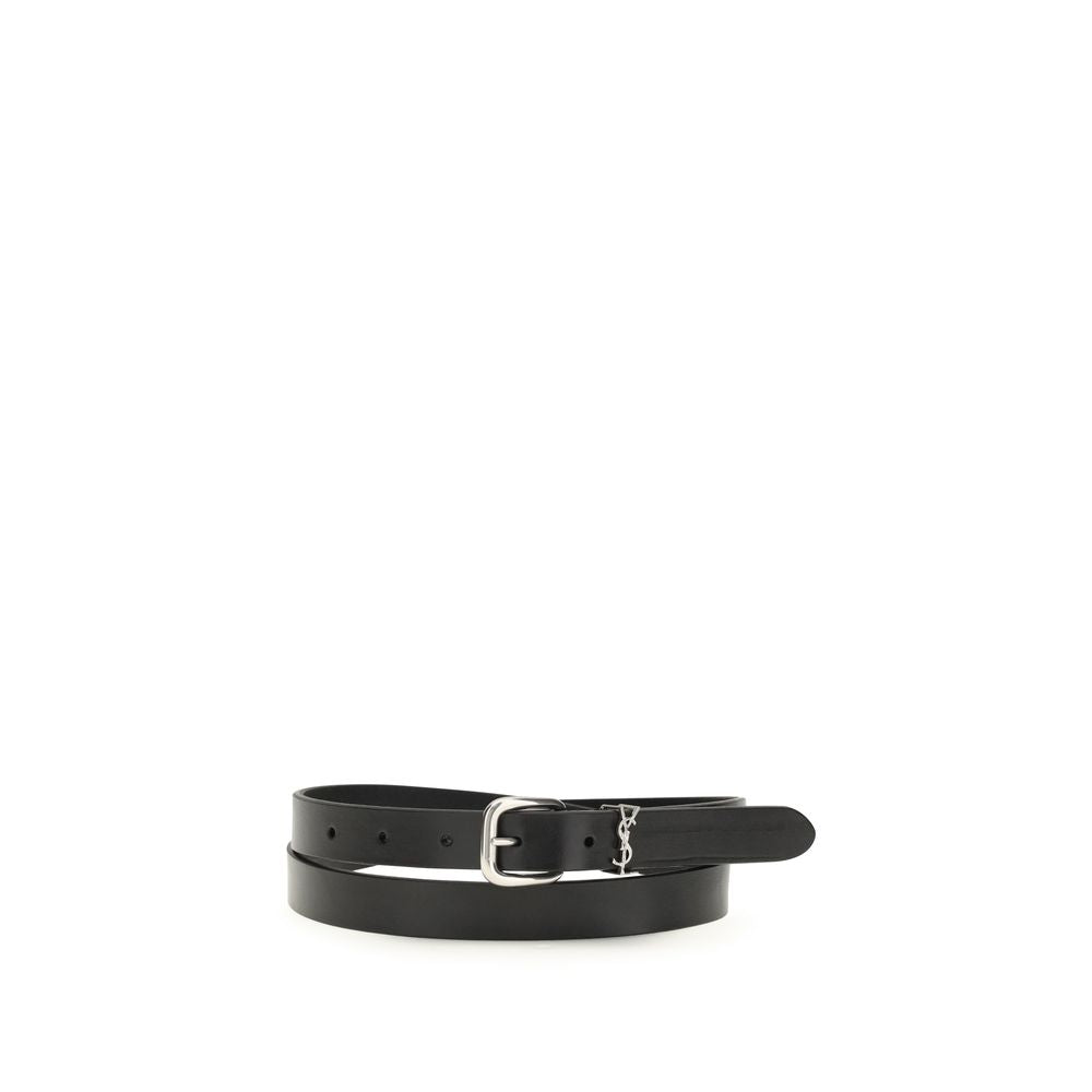Cintura regolare Saint Laurent in cotone nero