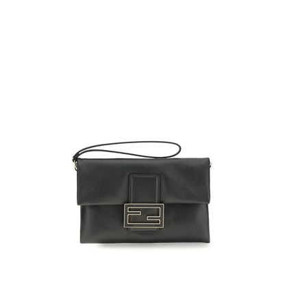 Pochette Fendi noire en agneau Ovis Aries
