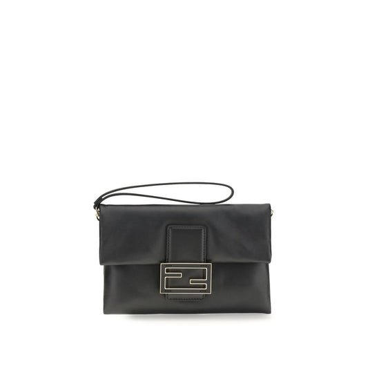Fendi Pochette Nera in Pelle di Agnello Ovis Aries