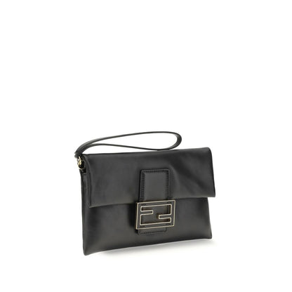 Pochette Fendi noire en agneau Ovis Aries
