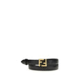 Cintura Regular Fendi in Pelle di Vitello Nera Bos Taurus