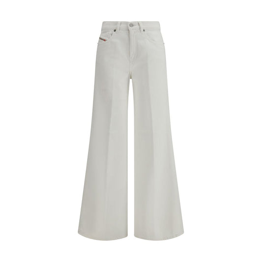 Jeans svasati in cotone bianco Diesel