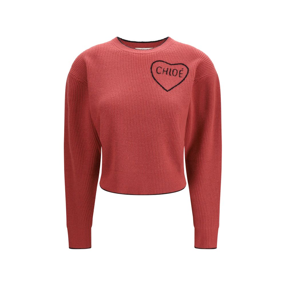Sweat-shirt Chloé en laine rouge Oves Aries