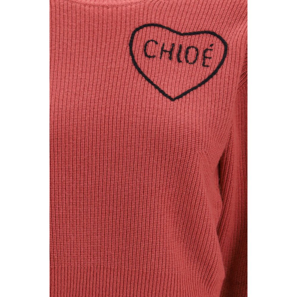 Sweat-shirt Chloé en laine rouge Oves Aries