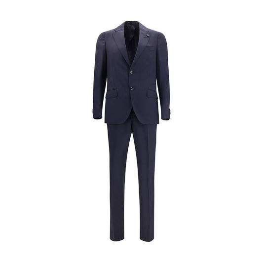 Completo due pezzi Lardini in lana blu felpata