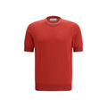 T-shirt in cotone rossa Brunello Cucinelli