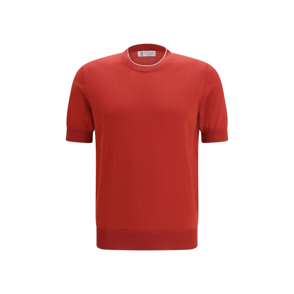 Brunello Cucinelli Red Cotton T-Shirt