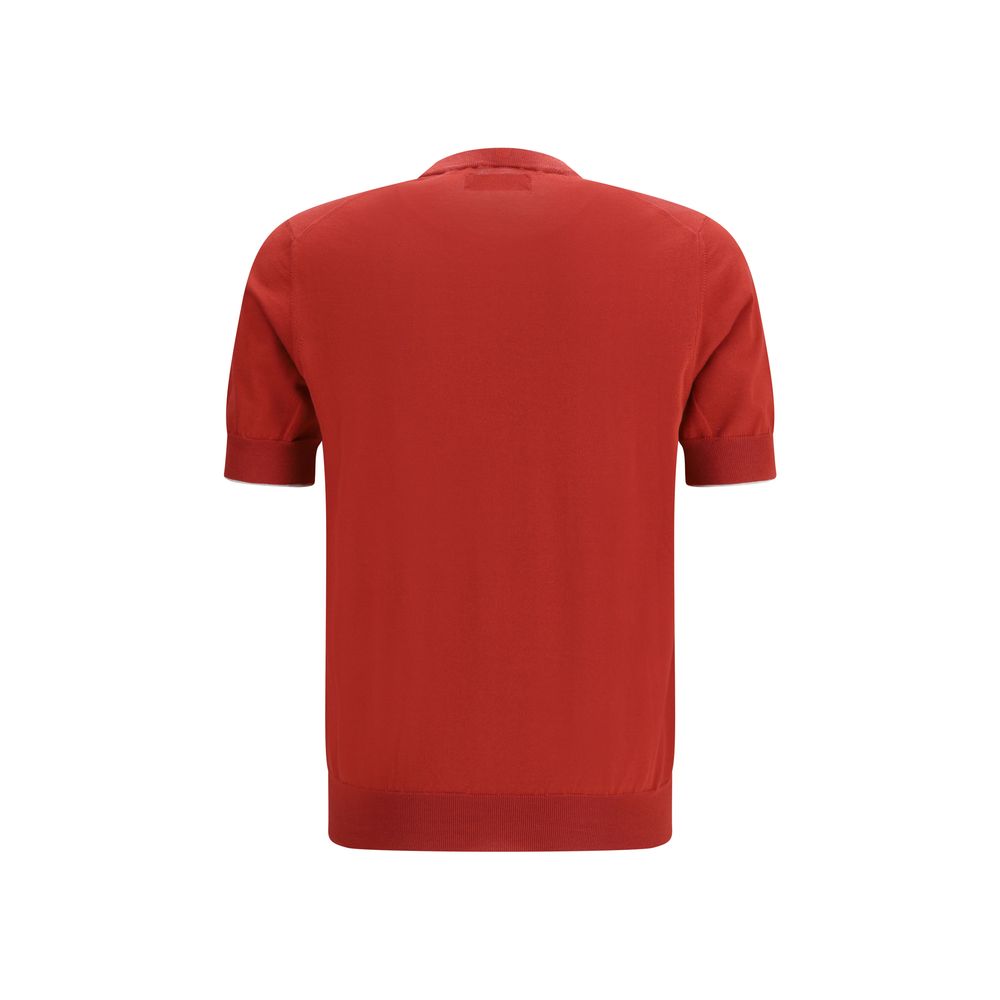 Brunello Cucinelli Red Cotton T-Shirt