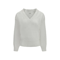 T-Shirt in Lino Bianco Brunello Cucinelli